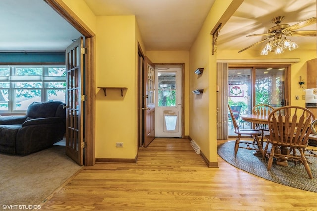 920 Barnside Rd, New Lenox, IL 60451 - foyer with light wood-style floors and a ceiling fan