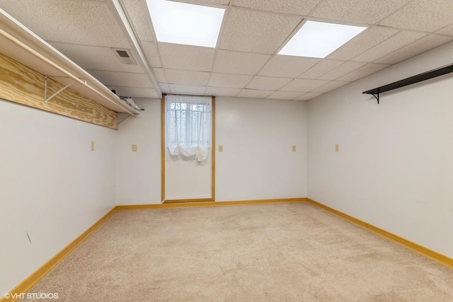 920 Barnside Rd, New Lenox, IL 60451 - basement with carpet floors and a paneled ceiling
