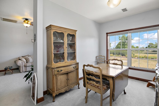 4751 N 5500w Rd, Kankakee, IL 60901 - dining room featuring light carpet and a ceiling fan