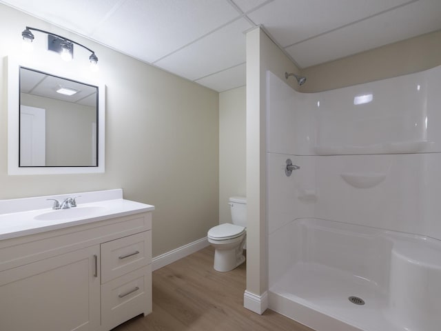 14746 Mercury Ln, Bloomington, IL 61705 - full bath with wood finished floors, vanity, and a shower