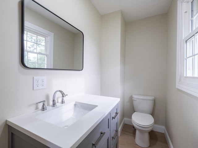 14746 Mercury Ln, Bloomington, IL 61705 - bathroom featuring vanity, plenty of natural light, and wood finished floors