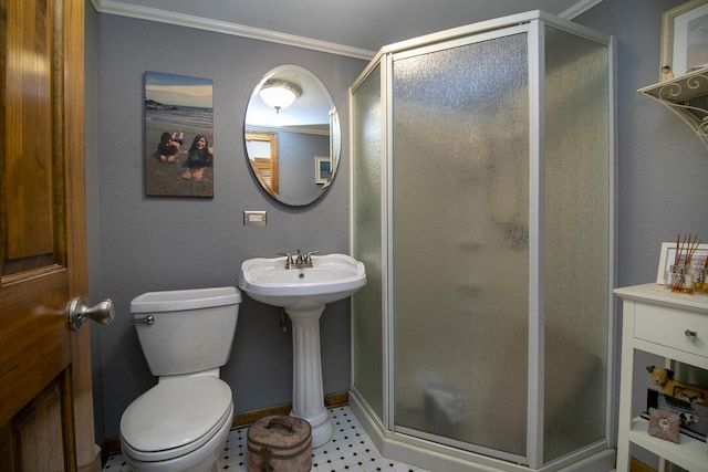 15630 Le Claire Ave, Oak Forest, IL 60452 - bathroom featuring a shower stall and ornamental molding