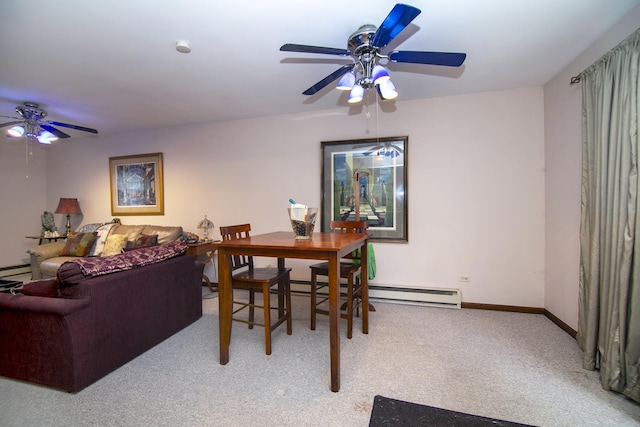 15630 Le Claire Ave, Oak Forest, IL 60452 - dining space with ceiling fan and light carpet