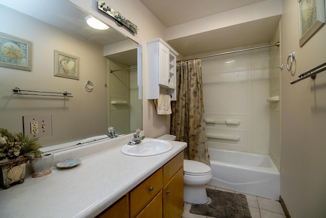 15630 Le Claire Ave, Oak Forest, IL 60452 - full bath featuring vanity, tile patterned floors, and shower / bath combo with shower curtain