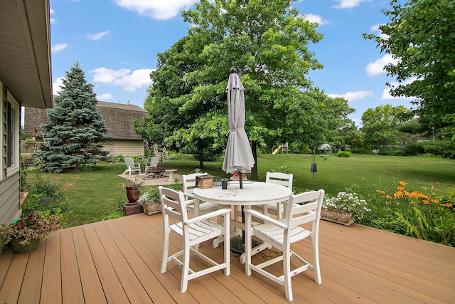 15630 Le Claire Ave, Oak Forest, IL 60452 - deck with outdoor dining area and a yard