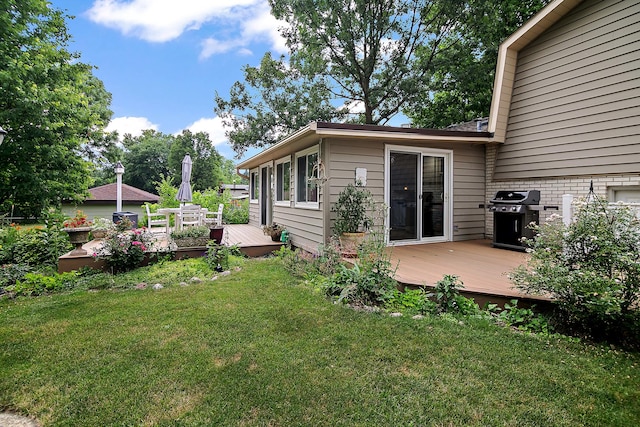 15630 Le Claire Ave, Oak Forest, IL 60452 - view of green lawn with a wooden deck