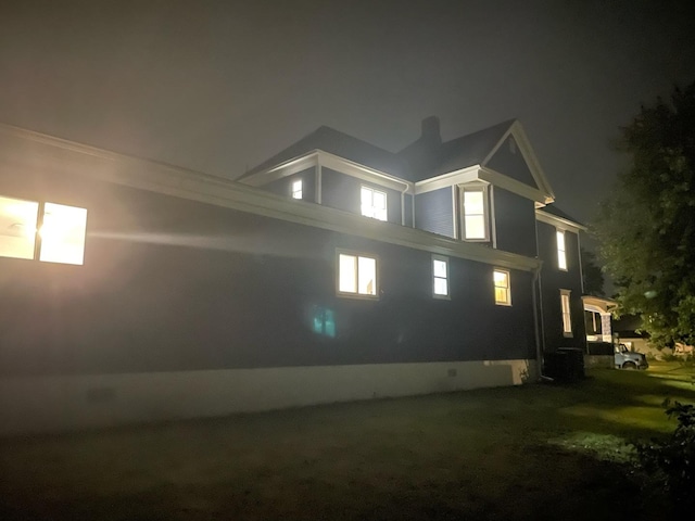 355 N 5th St, Sheldon, IL 60966 - property exterior at twilight with a cooling unit