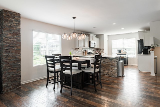 2366 Aurora Dr, Pingree Grove, IL 60140 - dining space with dark wood-type flooring, plenty of natural light, recessed lighting, and a chandelier