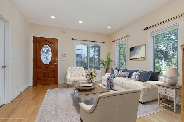 3129 N Oconto Ave, Chicago, IL 60707 - living room featuring light wood-style floors and recessed lighting