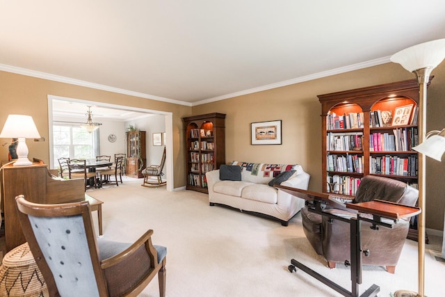 102 Quinlan Ave, Dekalb, IL 60115 - carpeted living room with ornamental molding