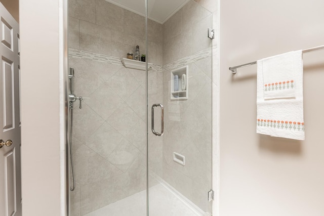 102 Quinlan Ave, Dekalb, IL 60115 - full bathroom with a shower stall and ornamental molding