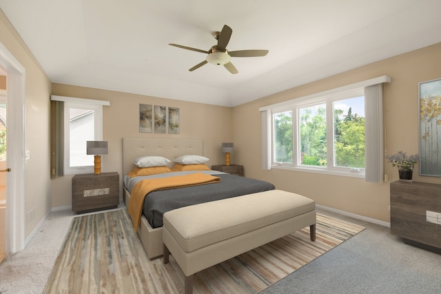 401 Kerry Ct, Prospect Heights, IL 60070 - carpeted bedroom with baseboards and a ceiling fan