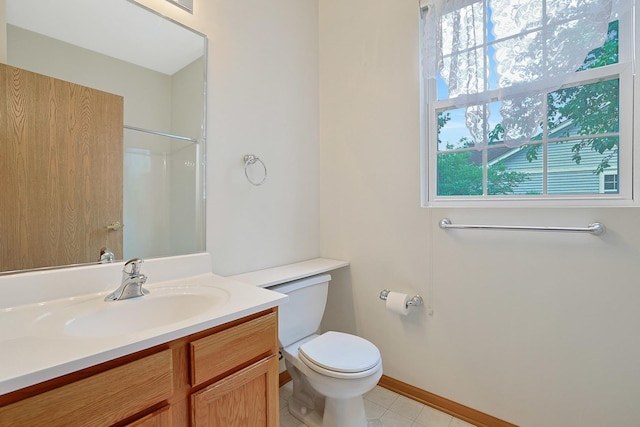 12243 Quail Ridge Dr, Huntley, IL 60142 - bathroom with vanity, a shower, and tile patterned floors