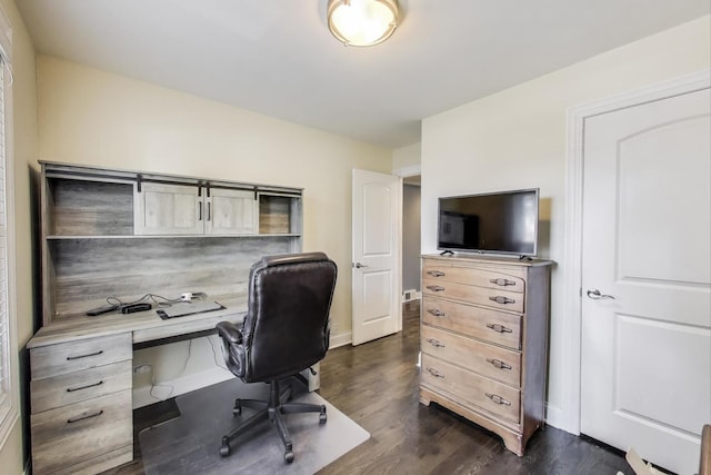 5921 N Navarre Ave, Chicago, IL 60631 - office featuring dark wood-style flooring and baseboards