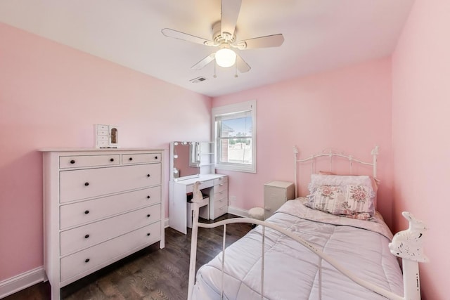 5921 N Navarre Ave, Chicago, IL 60631 - bedroom featuring dark wood-type flooring and ceiling fan