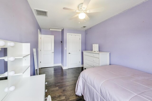 5921 N Navarre Ave, Chicago, IL 60631 - bedroom featuring dark wood-style flooring and ceiling fan
