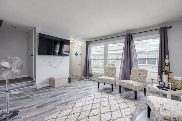 8821 N Washington St Unit F, Niles, IL 60714 - living area with baseboards and wood finished floors