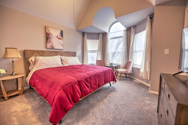 2718 W Washington Blvd, Chicago, IL 60612 - carpeted bedroom with baseboards and vaulted ceiling