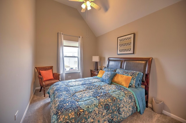 2718 W Washington Blvd, Chicago, IL 60612 - bedroom with carpet floors, vaulted ceiling, and ceiling fan