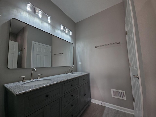 1221 Honey Lake Rd, Lake Zurich, IL 60047 - full bathroom with double vanity and baseboards