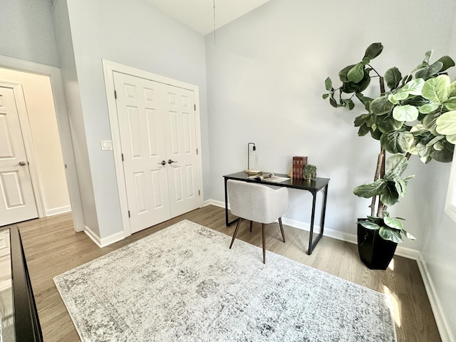 1617 N Hermitage Ave Unit 1S, Chicago, IL 60622 - office area with wood finished floors and high vaulted ceiling