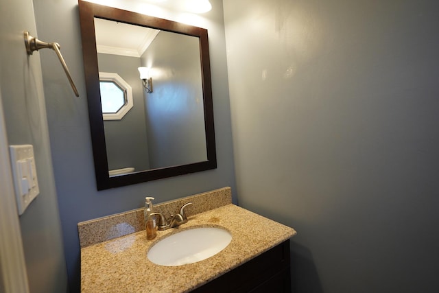 2304 Jay Ln, Rolling Meadows, IL 60008 - bathroom featuring ornamental molding and vanity