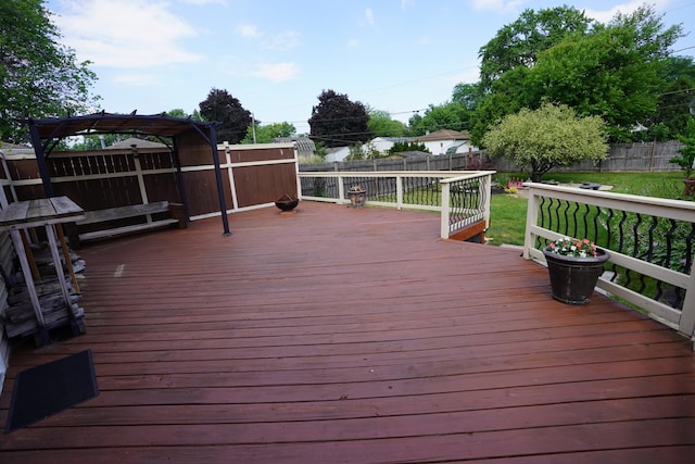 2304 Jay Ln, Rolling Meadows, IL 60008 - deck featuring a fenced backyard and a pergola