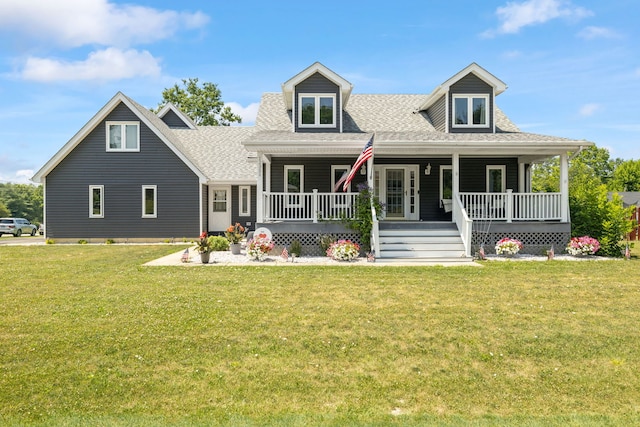 12351 W Warren Dr, Mokena, IL 60448 - view of front of property with a porch, a front yard, and roof with shingles