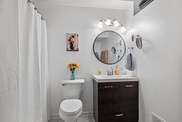 12351 W Warren Dr, Mokena, IL 60448 - full bath with vanity, tile patterned flooring, and curtained shower