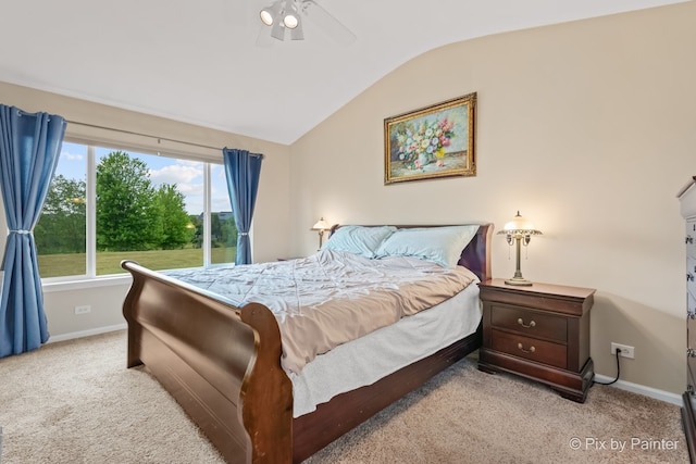 534 Ivory Ln, Bartlett, IL 60103 - bedroom with lofted ceiling, carpet flooring, and ceiling fan