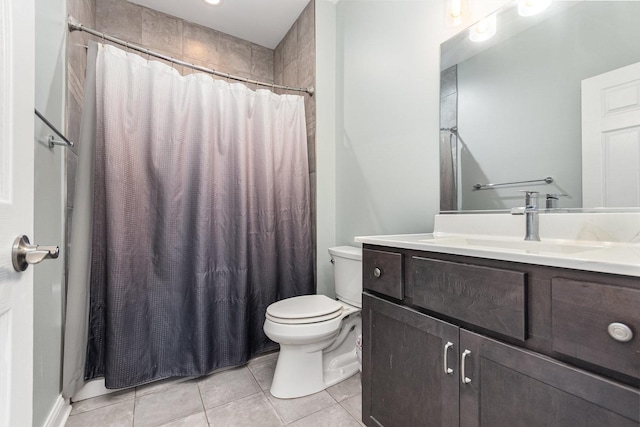 15710 S Cove Cir, Plainfield, IL 60544 - bathroom featuring tile patterned floors, vanity, and curtained shower