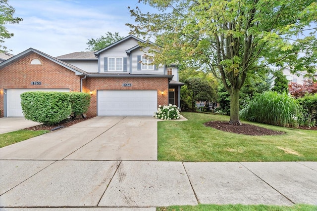11257 Melrose Ct, Orland Park, IL 60467 - traditional-style house with brick siding, a front lawn, and driveway