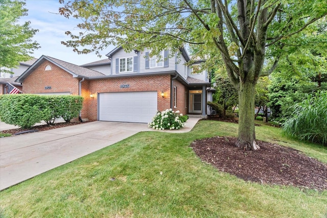 11257 Melrose Ct, Orland Park, IL 60467 - traditional-style home with brick siding, driveway, a front lawn, and an attached garage