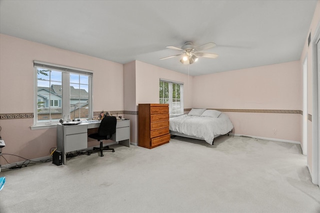 11257 Melrose Ct, Orland Park, IL 60467 - carpeted bedroom with an office area and a ceiling fan