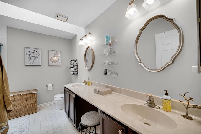 826 N Auburn Woods Dr, Palatine, IL 60067 - full bath featuring double vanity and tile patterned floors