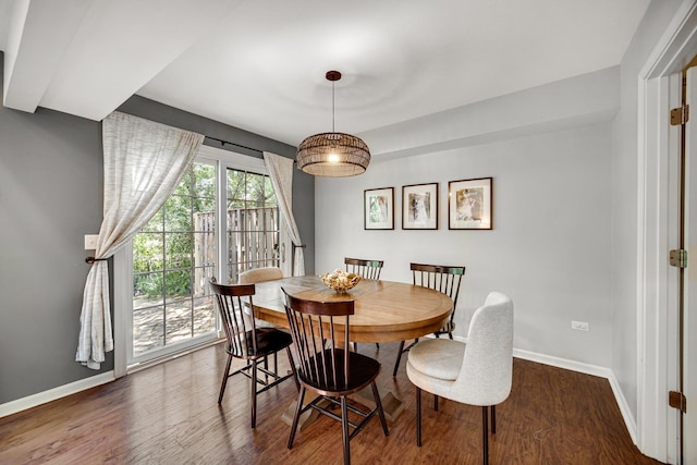 826 N Auburn Woods Dr, Palatine, IL 60067 - dining area featuring baseboards and dark wood-style floors