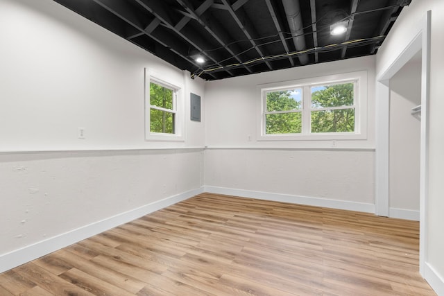 6427 Harlem Rd, Loves Park, IL 61111 - unfurnished room with healthy amount of natural light, electric panel, and light wood-style floors