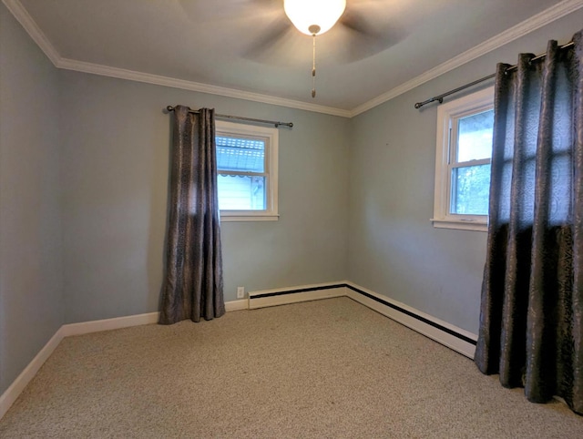 108 Janet Ave, Rochelle, IL 61068 - carpeted empty room featuring crown molding and a ceiling fan