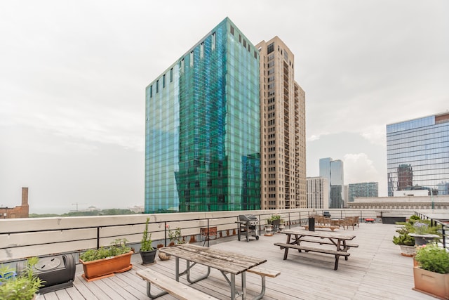 1020 S Wabash Ave Unit 7C, Chicago, IL 60605 - exterior space featuring outdoor dining space, a view of city, and area for grilling