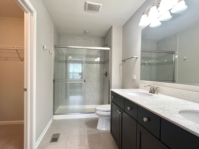 4182 Royal Mews Cir, Naperville, IL 60564 - full bath with a spacious closet, a shower stall, and tile patterned floors