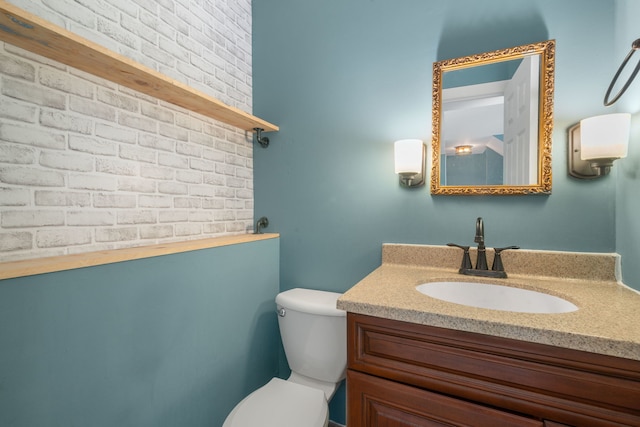 2S464 Cottonwood Ct, Warrenville, IL 60555 - bathroom featuring vanity and brick wall