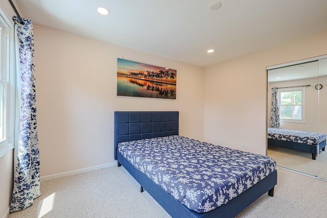 711 W Nichols Rd, Arlington Heights, IL 60004 - bedroom featuring carpet floors, recessed lighting, and a closet
