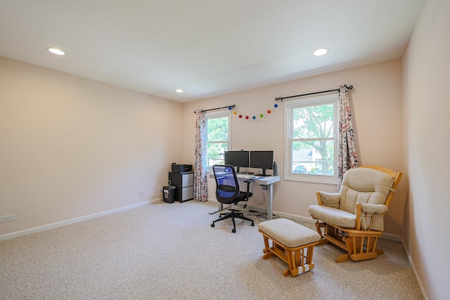 711 W Nichols Rd, Arlington Heights, IL 60004 - home office featuring recessed lighting and carpet flooring