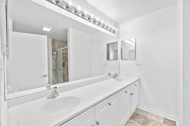 4537 S Drexel Blvd Unit 504, Chicago, IL 60653 - bathroom featuring double vanity and a shower stall