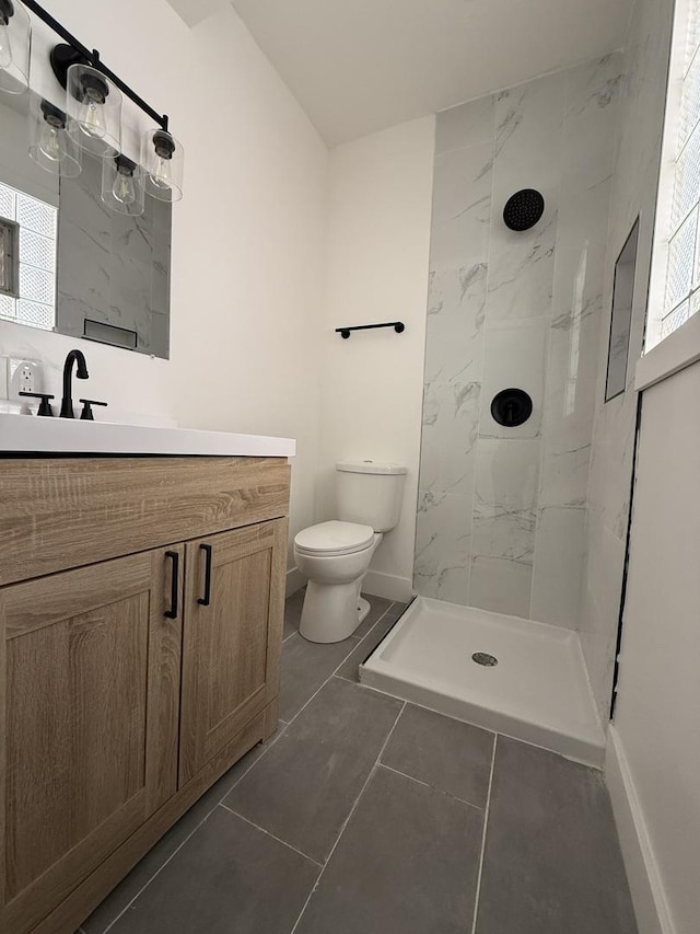 11804 S State St, Chicago, IL 60628 - full bath with vanity, a marble finish shower, and tile patterned floors