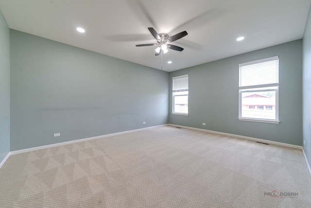 621 Blazing Star Dr, Lake Villa, IL 60046 - unfurnished room with ceiling fan, recessed lighting, and light colored carpet