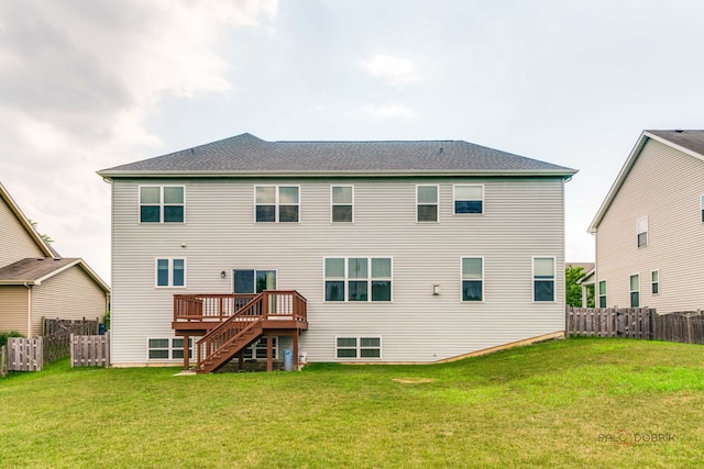 621 Blazing Star Dr, Lake Villa, IL 60046 - rear view of house featuring a wooden deck and stairway