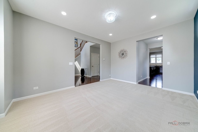 621 Blazing Star Dr, Lake Villa, IL 60046 - spare room featuring carpet floors, stairs, and recessed lighting