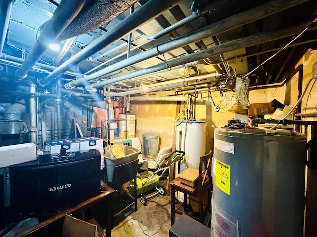 5221 W Montrose Ave, Chicago, IL 60641 - unfinished basement featuring electric water heater and water heater