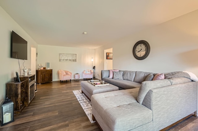 455 Raintree Ct Unit 1C, Glen Ellyn, IL 60137 - living room featuring dark wood-type flooring and baseboards